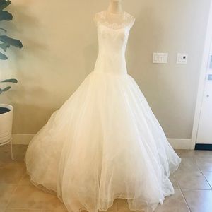 Jesus Peiro drop waist organza lace wedding dress